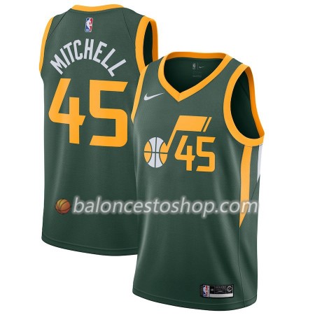 Camiseta Hombre NBA Utah Jazz Donovan Mitchell 45 2018-19 Nike Verde Swingman
